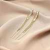 Cubic Zirconia Chains Tassel Earrings EJEW-P236-07G-4