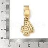 Brass Clear Cubic Zirconia European Dangle Charms KK-R003-01G-04-4