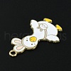 Light Gold Tone Alloy Enamel Pendants ENAM-C013-01D-4