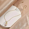 Cat Shape Brass Micro Pave Cubic Zirconia Pendant Necklaces FS-WG950BC-01-4