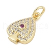 Brass Micro Pave Clear Cubic Zirconia Pendants KK-G522-53G-02-2