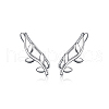 S925 Sterling Silver Leaf Clip-on Earrings for Women Fashion Simple Personality Earrings TY1907-1