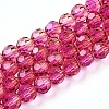 Baking Paint Transparent Glass Beads Strands DGLA-A035-T6mm-A03-1