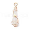 Electroplated Natural Quartz Crystal Dyed Copper Wire Wrapped Pendants PALLOY-JF02326-01-3