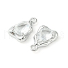 Brass Micro Pave Clear Cubic Zirconia Charms KK-L208-09P-B-3