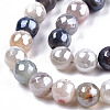 Electroplate Natural Fire Crackle Agate Beads Strands G-T131-54E-3
