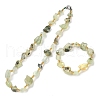 Natural Prehnite Chip Beads Bracelets & Necklaces Sets SJEW-P004-01P-03-1