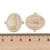 Rack Plating Brass Micro Pave Clear Cubic Zirconia Virgin Mary Connector Charms KK-U032-26G-3