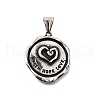 304 Stainless Steel Pendants STAS-R163-03AS-1