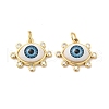 Brass Micro Pave Clear Cubic Zirconia Pendants ZIRC-E006-04G-04-2