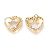 Brass Micro Pave Clear Cubic Zirconia Pendants ZIRC-I045-04G-2