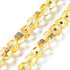 Electroplate Rondelle Glass Beads Strands EGLA-A036-09A-M-2