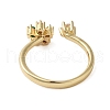 Brass Micro Pave Cubic Zirconia Open Cuff Rings for Women RJEW-A048-15G-3