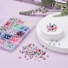 900Pcs 15 Style Rainbow ABS Plastic Imitation Pearl Beads OACR-YW0001-13-7