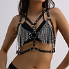 Alloy Curb Chain Multi-Layered Chain Imitation Leather Chest Body Chains for Bikini FS-WGDF282-07-1