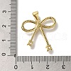 Bowknot Rack Plating Brass Clear Cubic Zirconia Pendants KK-U019-28G-3
