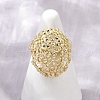 Brass Micro Pave Cubic Zirconia Adjustable Cuff Rings for Women RJEW-C129-07G-2