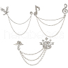 Gorgecraft 3Pcs 3 Style Crown & Eagle & Music Note Crystal Rhinestone Hanging Chain Brooches JEWB-GF0001-34-1