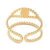 Ion Plating(IP) 304 Stainless Steel Enamel Cuff Finger Rings RJEW-L107-054G-02-3