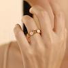 Peach Blossom Brass Enamel Cuff Rings for Women FS-WGC9A18-01-4