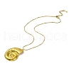 Ion Plating(IP) 304 Stainless Steel Shell Shaped Pendant Snake Chain Necklaces for Women NJEW-A034-01G-2