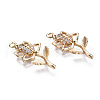 Brass Micro Pave Clear Cubic Zirconia Pendants KK-S359-105-RS-3