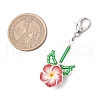 Plumeria Polymer Clay & Glass Seed Beaded Pendant Decorations HJEW-MZ00221-3