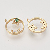 Brass Micro Pave Cubic Zirconia Charms KK-N216-28A-2