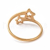 Ion Plating(IP) 201 Stainless Steel Double Star Finger Ring RJEW-J051-14G-3