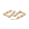 Ion Plating(IP) 304 Stainless Steel Bamboo Trapezoid Hoop Earrings for Women EJEW-B018-06G-2