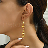 Elegant Heart Tassel Brass Hoop Earrings DN7586-1