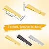 Unicraftale 6Pcs 3 Colors 304 Stainless Steel Tie Clip STAS-UN0058-21-2