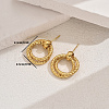 Stylish Geometric Stainless Steel Textured Two-layer Stud Earrings RQ1925-3-3