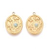 304 Stainless Steel Pave Natural Amazonite Pendants STAS-N109-187G-1