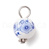 Handmade Flower Printed Porcelain Ceramic Pendants PALLOY-JF03928-4
