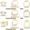 SUPERFINDINGS 6Pcs 3 Style Adjustable Brass Finger Ring Components FIND-FH0004-23-5
