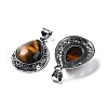 Natural Tiger Eye Teardrop Pendants G-A093-03AS-03-2