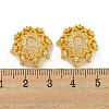 Rack Plating Brass Micro Pave Clear Cubic Zirconia Bead Caps KKB-L215-045G-3