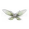 Bling Resin Butterfly Brooch Pin with Crystal Rhinestone JEWB-P016-04P-01-1