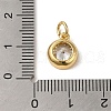 Brass with Single Clear Cubic Zirconia Pendants KK-R162-019G-3