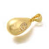 Rack Plating Brass Micro Pave Cubic Zirconia Pendants KK-L226-102G-Q-2