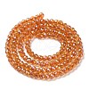 Electroplate Transparent Glass Beads Strands GLAA-H021-01B-FR02-4
