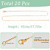 SUNNYCLUE 20Pcs Classic Plain 304 Stainless Steel Flat Cable Chain Necklaces Set NJEW-SC0001-22-2