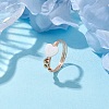 Heart Natural Freshwater Shell Beadsed Ring RJEW-TA00135-2