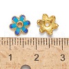 Mixed Brass Enamel Bead Caps KK-L124-09G-RS-3