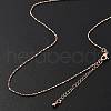 Brass Ball Chain Necklaces for Women NJEW-D302-32RG-3