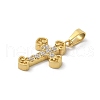 Ion Plating(IP) 304 Stainless Steel Micro Pave Cubic Zirconia Pendants STAS-Z107-08G-10-2