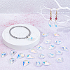 SUPERFINDINGS 50Pcs Faceted Leaf Glass Pendants FIND-FH0010-34A-5