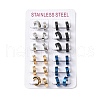 304 Stainless Steel Hoop Earrrings for Women EJEW-U066-01-4
