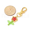 Flower Transparent Acrylic & Glass Pendant Decorations HJEW-JM03275-02-4